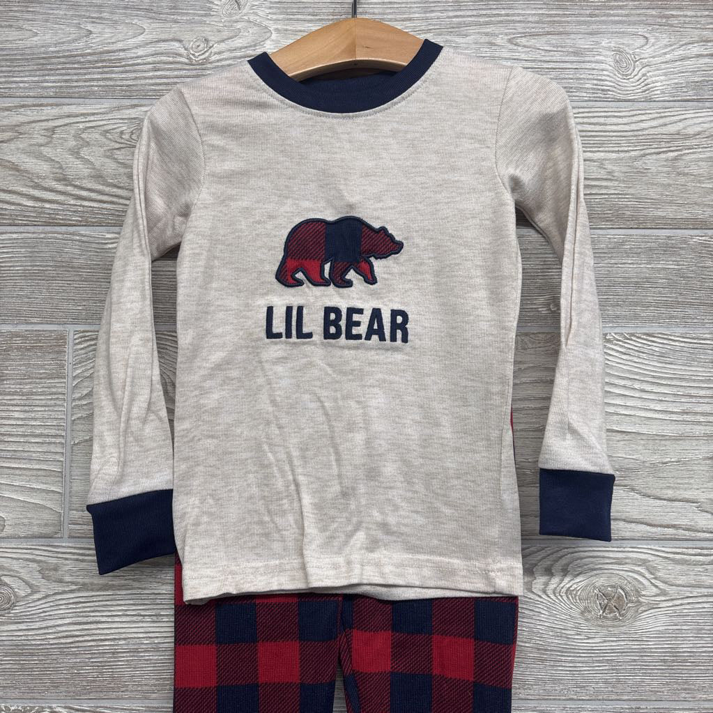 2 Pc LS PJs Lil Bear Plaid 5t