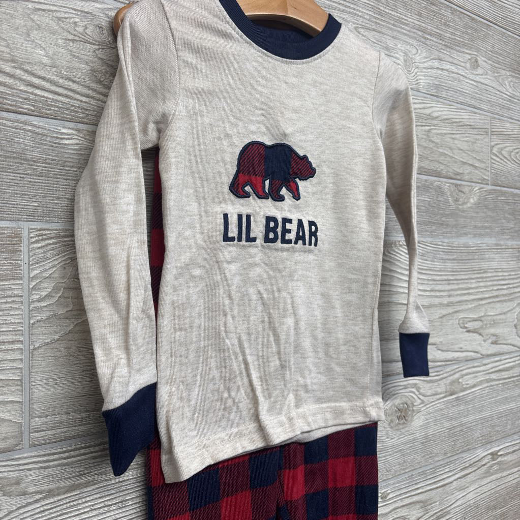 2 Pc LS PJs Lil Bear Plaid 5t