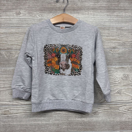 Crewneck Cow W/ Flowers & Flare Cow Print Pants 3t
