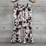 Crewneck Cow W/ Flowers & Flare Cow Print Pants 3t