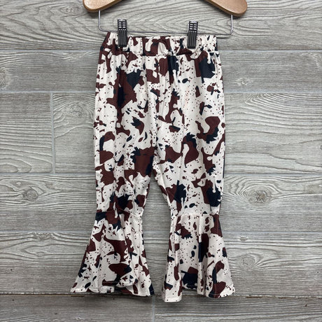 Crewneck Cow W/ Flowers & Flare Cow Print Pants 3t