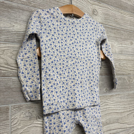 Organic 2 Pc Pj Hearts 3t