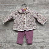 Jacket Flowers W/ Ribbed Shirt & Leggings 3M