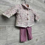 Jacket Flowers W/ Ribbed Shirt & Leggings 3M