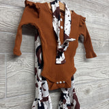 Ribbed Bodysuit W/ Cow Print Pants 18-24M