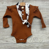 Ribbed Bodysuit W/ Cow Print Pants 18-24M