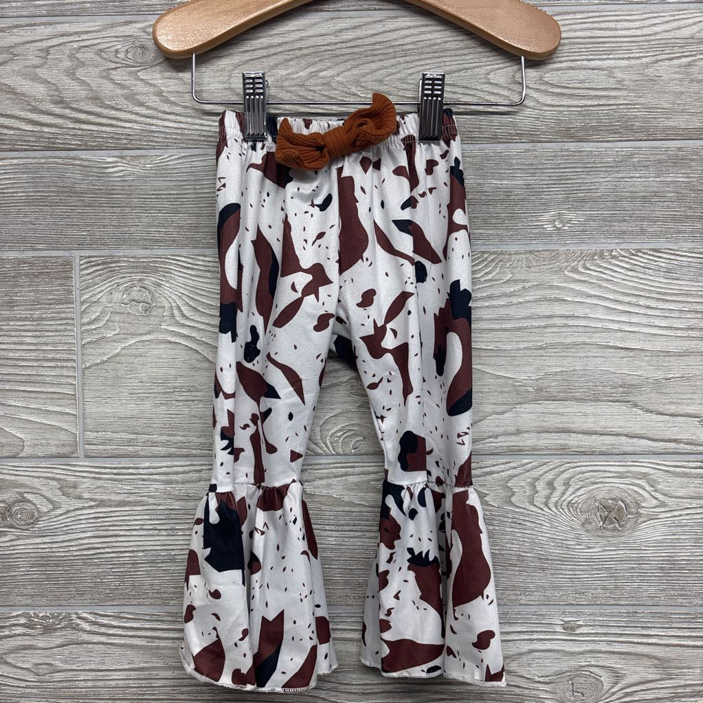 Ribbed Bodysuit W/ Cow Print Pants 18-24M
