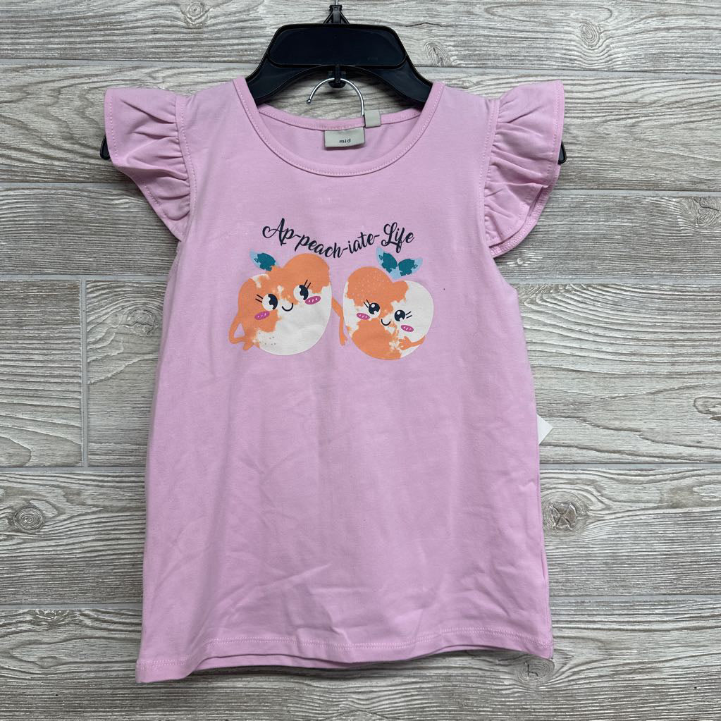 NEW Flutter Sleeve Shirt Ap-peach-iate Life & Ribbed Shorts 6x