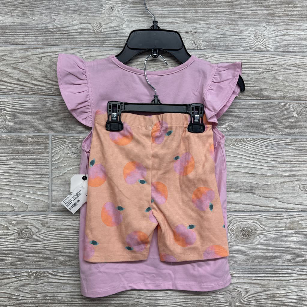 NEW Flutter Sleeve Shirt Ap-peach-iate Life & Ribbed Shorts 6x