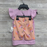 NEW Flutter Sleeve Shirt Ap-peach-iate Life & Ribbed Shorts 6x
