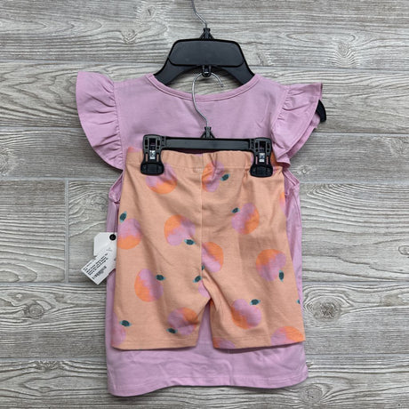 NEW Flutter Sleeve Shirt Ap-peach-iate Life & Ribbed Shorts 6x
