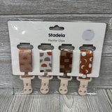 NEW 4 Pk Pacifier Clips Suns & Lines