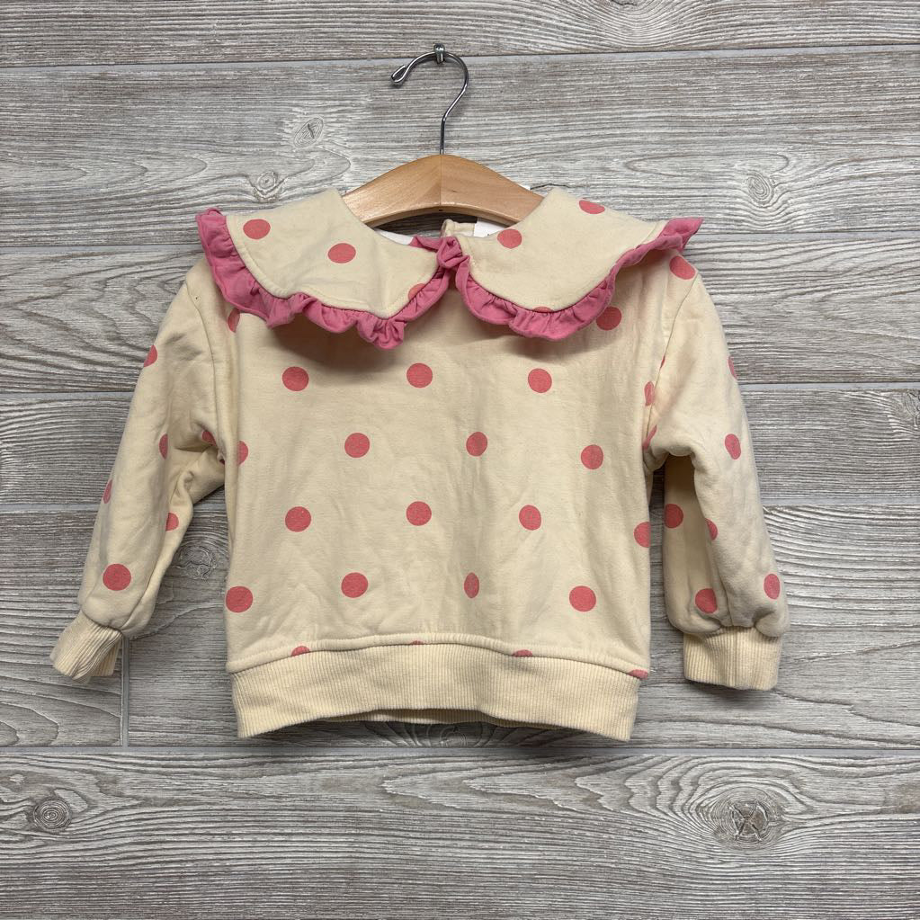 Shirt Scallop Neck Ruffles Dots 18M