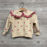 Shirt Scallop Neck Ruffles Dots 18M