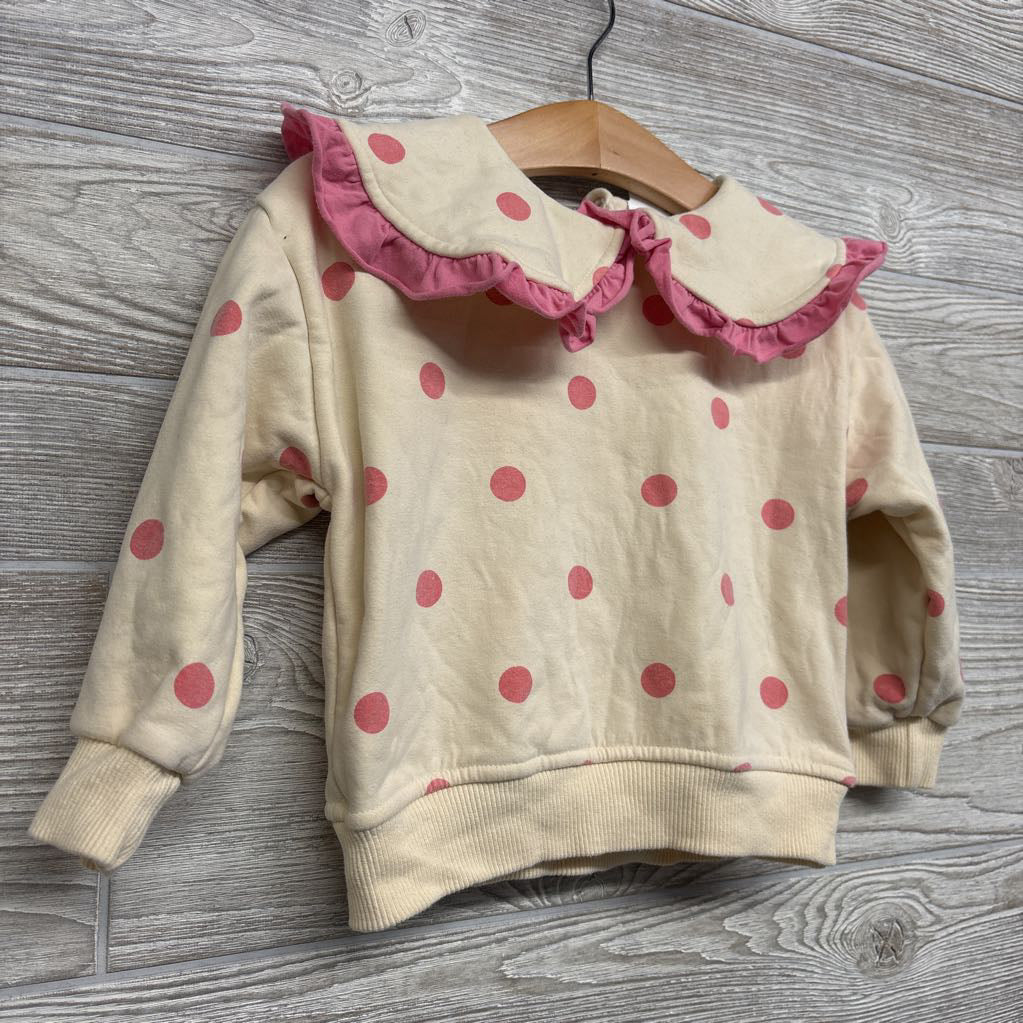 Shirt Scallop Neck Ruffles Dots 18M
