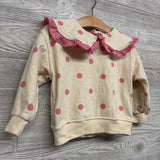 Shirt Scallop Neck Ruffles Dots 18M