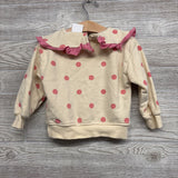 Shirt Scallop Neck Ruffles Dots 18M