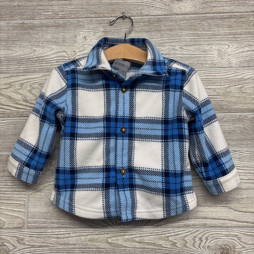 Fleece Button Up Plaid Shirt 12M