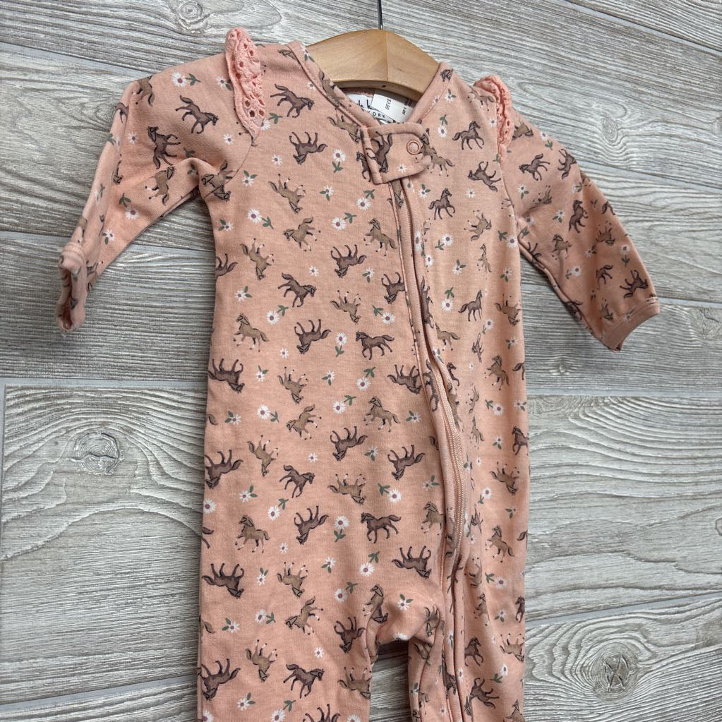 Sleep N Play Horses & Flowers Ruffles 3-6M