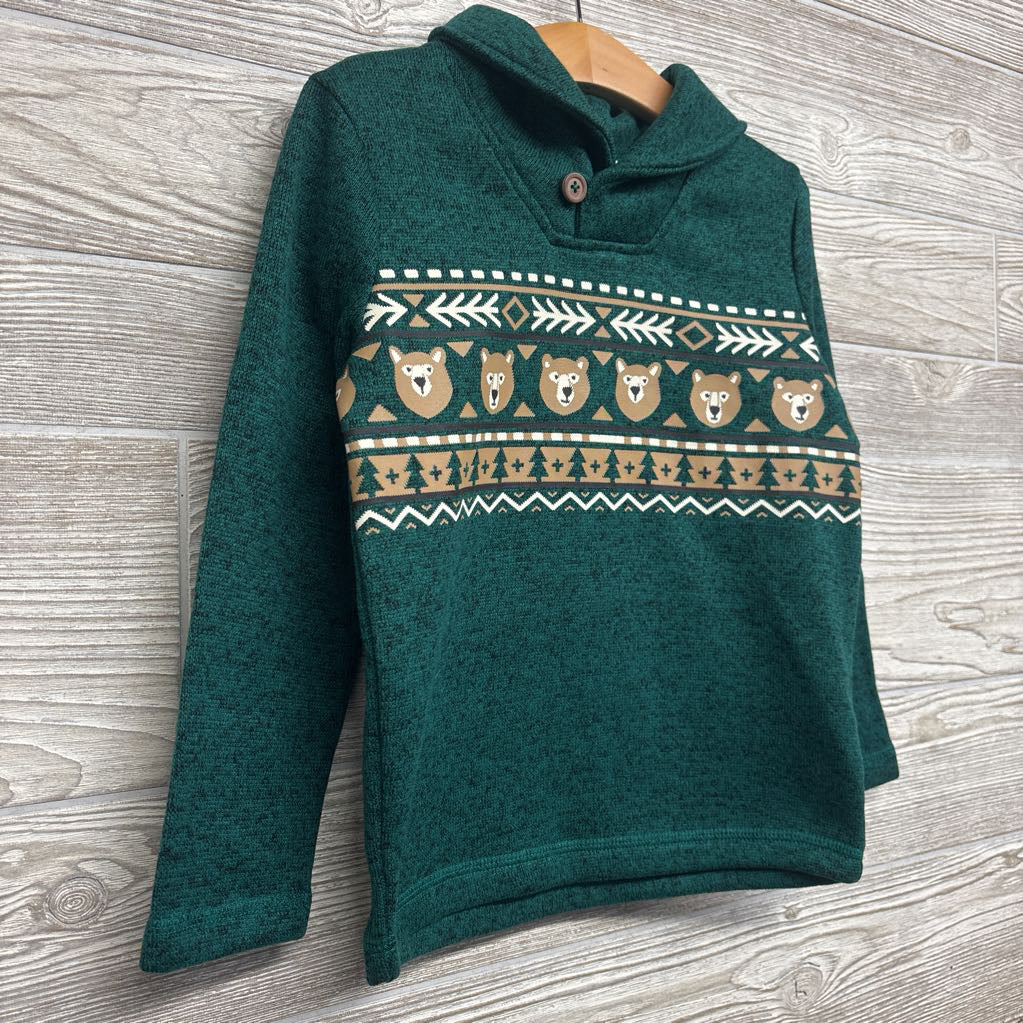 Shawl Collar Pullover Bears & Trees 5t