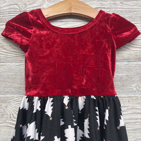 Velour & Christmas Tree Dress 12-24m