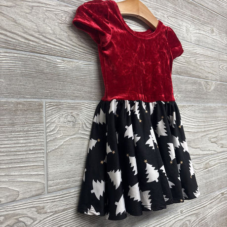 Velour & Christmas Tree Dress 12-24m