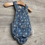 NEW Denim Shortalls Flowers 3-6M