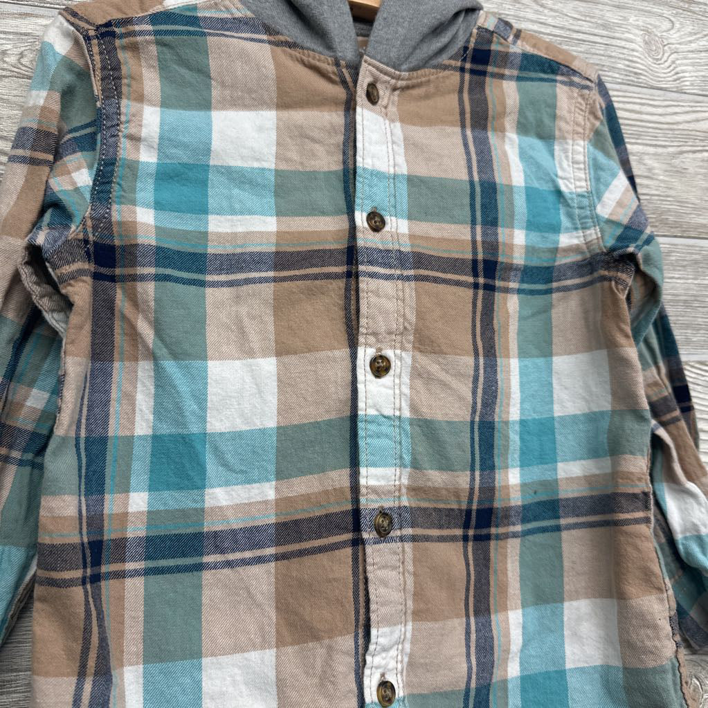 Plaid Button Up Shirt W/ Hood 4t