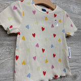 NEW Ribbed Lettuce Trim Shirt Hearts 3t