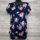 Ruched Shirt Flowers Med