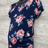Ruched Shirt Flowers Med
