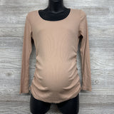 Ruched Ribbed LS Shirt Med