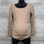 Ruched Ribbed LS Shirt Med