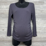 Ruched Ribbed LS Shirt Med