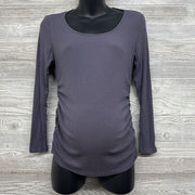 Ruched Ribbed LS Shirt Med