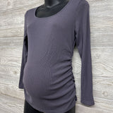Ruched Ribbed LS Shirt Med