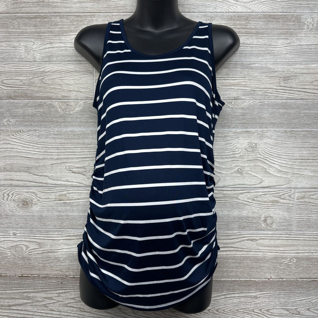 Striped Ruched Tank Top Med