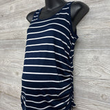 Striped Ruched Tank Top Med