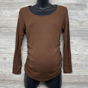 Ruched Ribbed LS Shirt Med