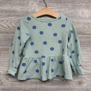 Waffle Knit LS Shirt Flowers 3t