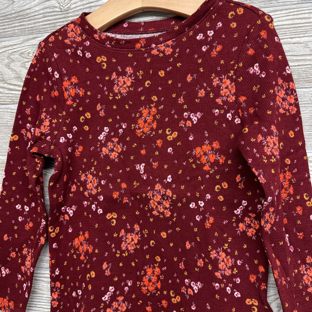 Waffle Knit Shirt Flowers 5t