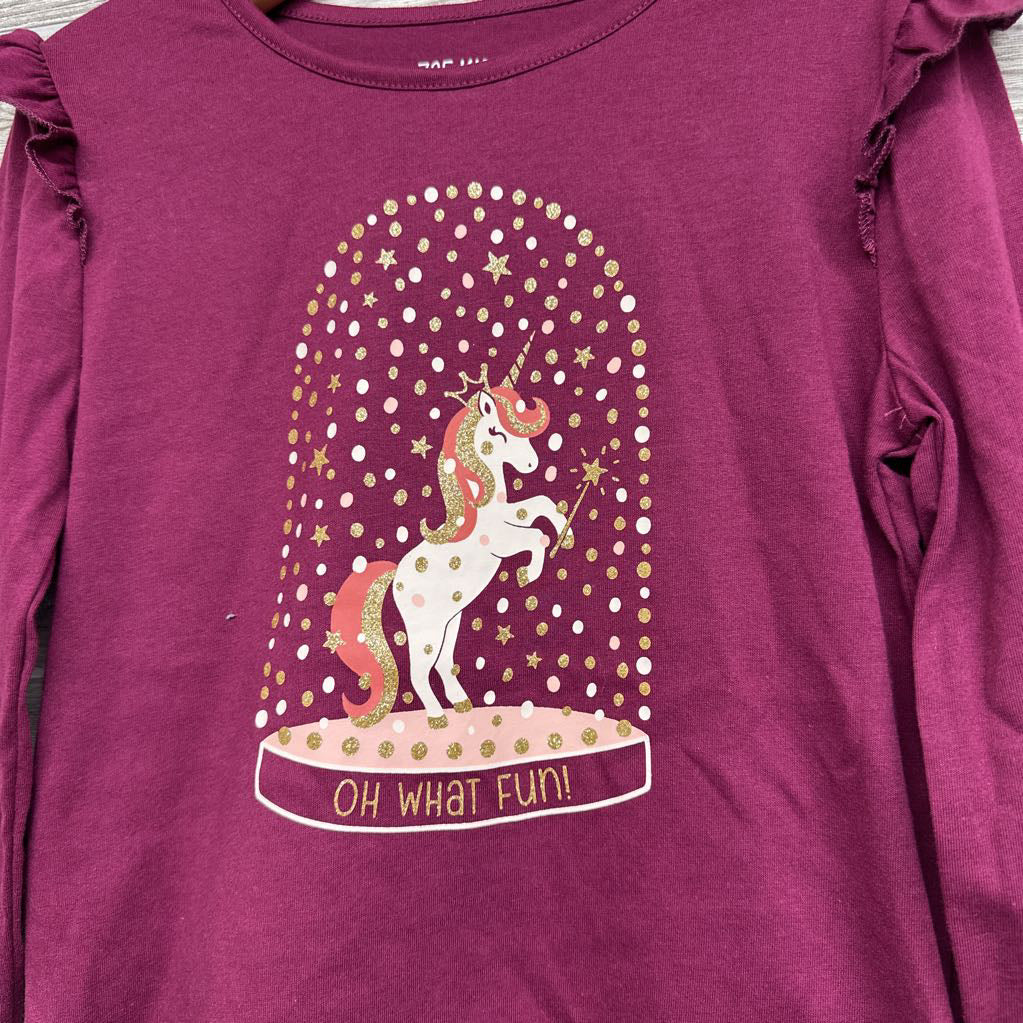LS Shirt Ruffle Glitter Unicorn 7