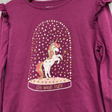 LS Shirt Ruffle Glitter Unicorn 7