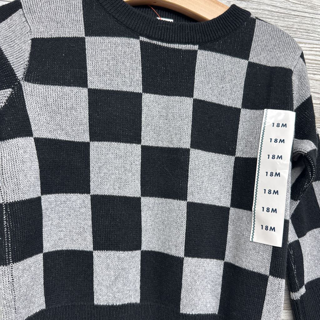 NEW Checkered Sweater 18M
