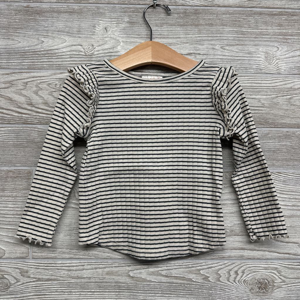 Ribbed Ruffle Shirt Stripes 3t