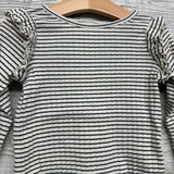 Ribbed Ruffle Shirt Stripes 3t