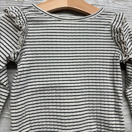 Ribbed Ruffle Shirt Stripes 3t