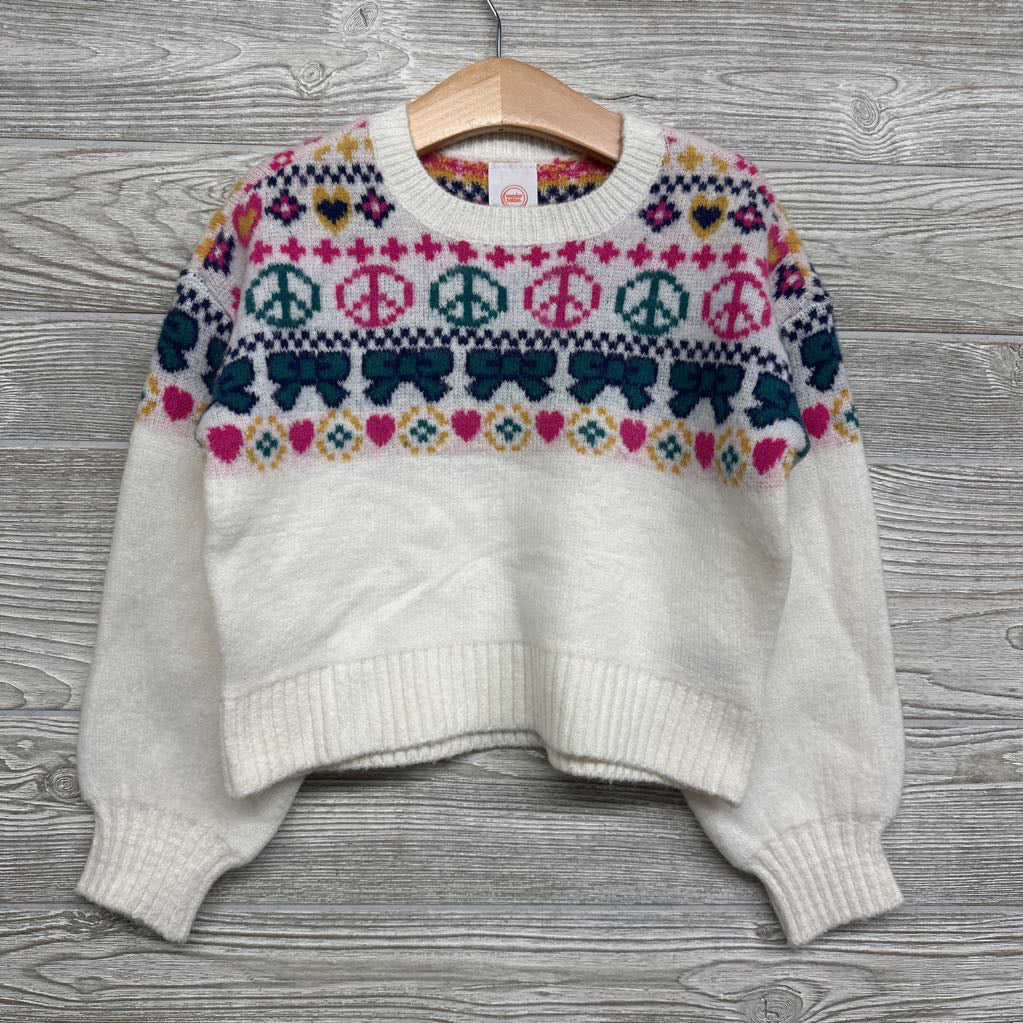 Sweater Peace Signs & Bows 4-5