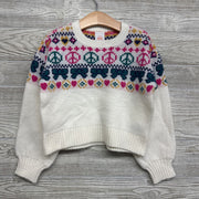 Sweater Peace Signs & Bows 4-5