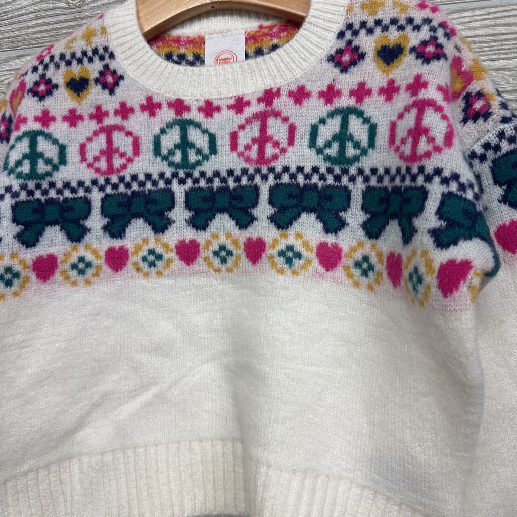 Sweater Peace Signs & Bows 4-5